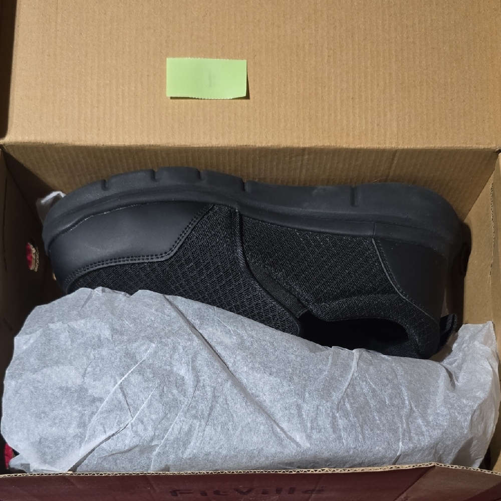 Sleek Black Mesh Slip-On Steel Toe Safety Shoes